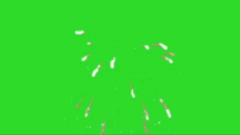 Fireworks explosion effect on green screen chroma key background Stock Footage 340995597