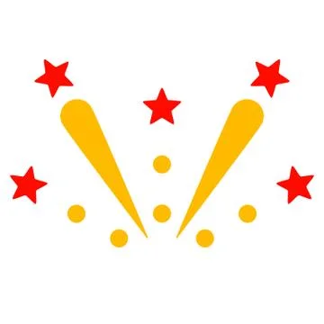 Fireworks Explosion Flat Vector Icon Illustrazione stock