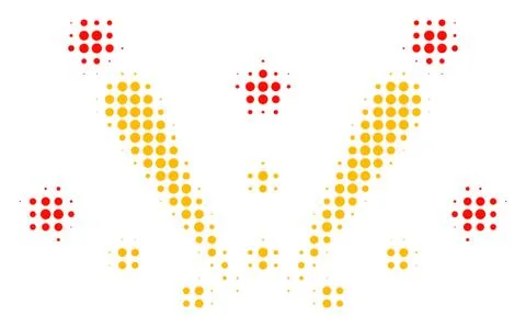 Fireworks Explosion Halftone Icon Stock Illustration