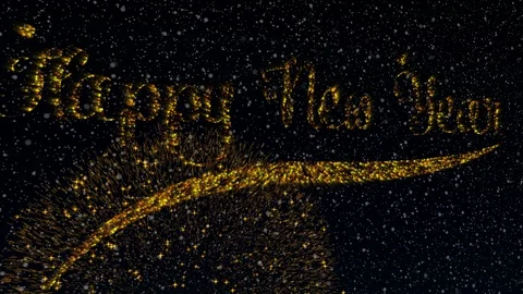 Fireworks explosion with happy new year writing, 4k footage ideal for the new Stock Footage 115326947