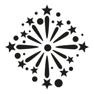 Fireworks explosion icon symbolizing celebration and party Stock Illustration