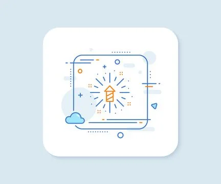 Fireworks explosion line icon. Pyrotechnic salute sign. Vector Stock Illustration