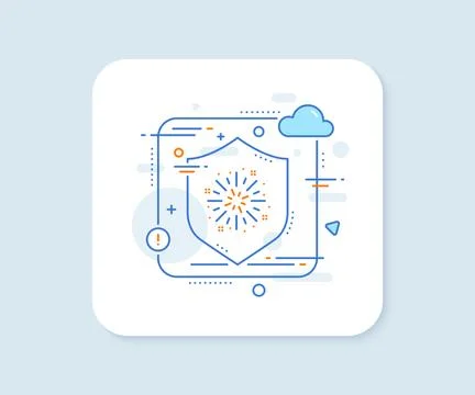 Fireworks explosion line icon. Pyrotechnic salute sign. Vector Stock Illustration