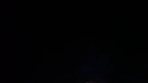 Fireworks explosion at night. Stock Footage 113943694