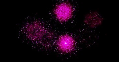 Fireworks explosion spark on a black background 3d rendering Stock Illustration