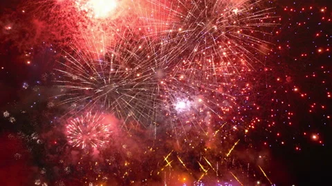 Fireworks explosions in 4K slow motion Stock Footage