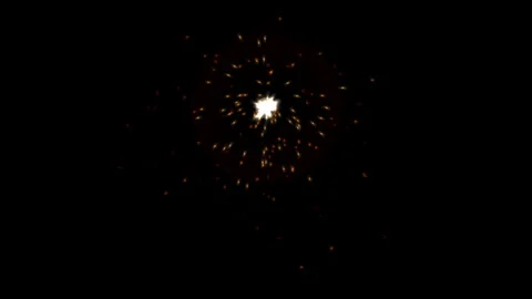 Fireworks explosions on a black background Stock Footage 285602281