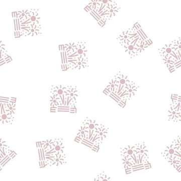 Fireworks explosions glyph vector seamless pattern black Stockillustratie