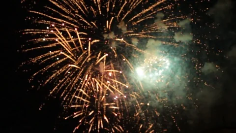 Fireworks on the feast of the Day Video stock 76152815