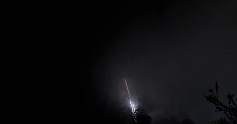 Fireworks finale with cheering at end Stock Footage 78887608