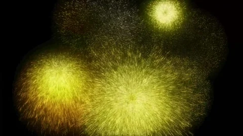 Fireworks Fire works 3D Particle on black background. Stock Footage 293485594