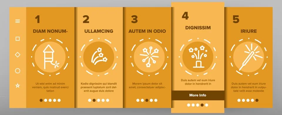 Fireworks, Firecrackers Vector Onboarding Illustrazione stock