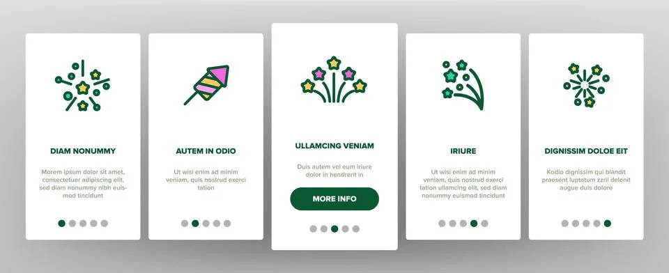 Fireworks, Firecrackers Vector Onboarding Illustrazione stock