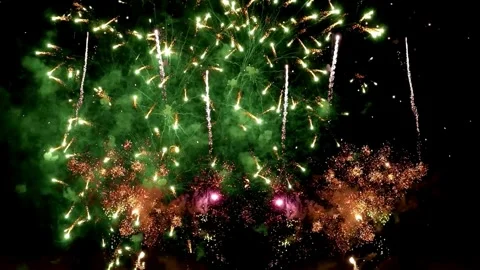 Fireworks, fireworks show, firework display Stock Footage 271212877