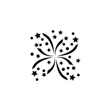 Fireworks, Flapper Confetti Flat Vector Icon Stock Illustration