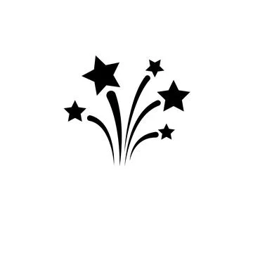 Fireworks, Flapper Confetti Solid Flat Vector Icon Isolated on White Backgrou Stock Illustration