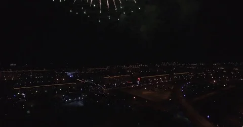 Fireworks fly night 4k Stock Footage 73331080