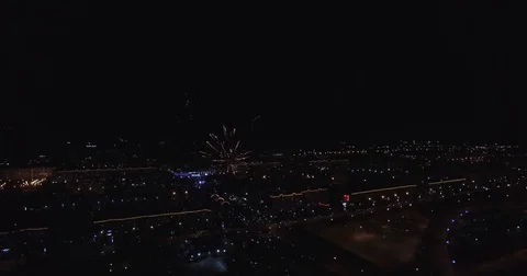 Fireworks fly night 4k Stock Footage 73331181