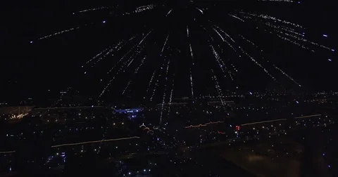 Fireworks fly night 4k Stock Footage 73331594