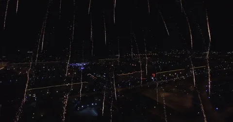 Fireworks fly night 4k Stock Footage 73676548