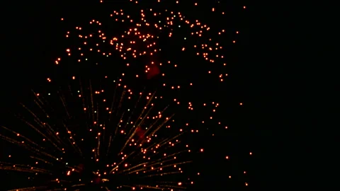 Fireworks fly in the sky. Video stock 111472673