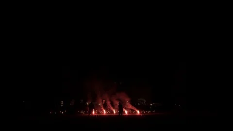 Fireworks Fontain with Fireworker Video stock 102509018