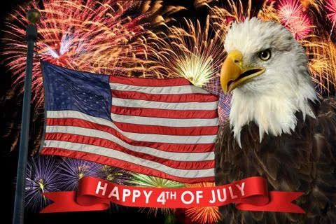 Fireworks on fourth of july Stock Photos