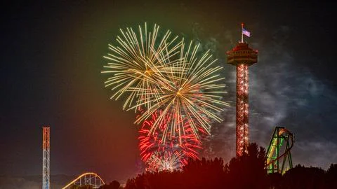 Fireworks on the Fourth of July 스톡 사진