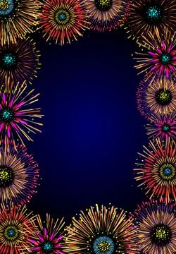 Fireworks frame Stock Illustration