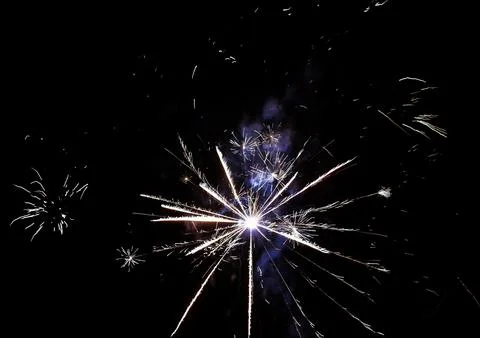 Fireworks in full explosion Stock Photos