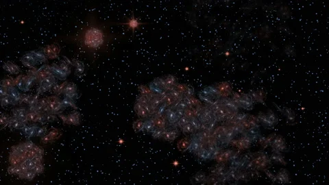 Fireworks from galaxies. Big explosion. Realistic animation. Futuristic Stock-Footage 157303196