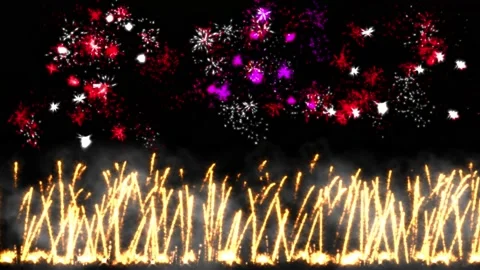 Fireworks glitter particles animation motion graphics Video stock 194933109