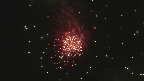 Fireworks Going in and out of focus in the dark of night 動画素材 78076770