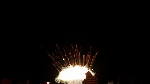 Fireworks going off on bonfire night Stock Footage 107657856