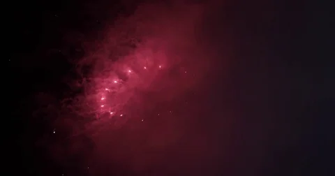 Fireworks going off over black night sky Stock Footage 78888130