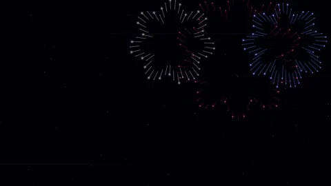Fireworks Grand Finale Exploding in Colorful Sparks for Festive New Year Nigh Stockbeeldmateriaal 346934983