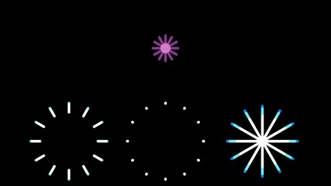 Fireworks in graphics, flat design - concept of achieving goals Video stock 103834729