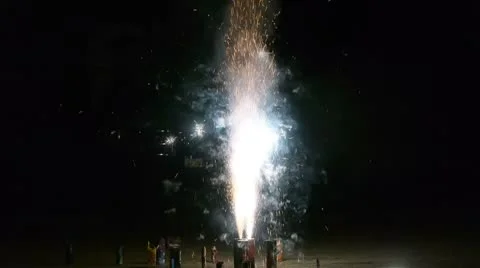 Fireworks on the ground Stock Footage 8907880
