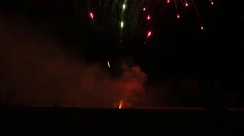 Fireworks from ground tilt Vídeos de archivo 53284807