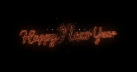 Fireworks Happy New Year Exploding Colorful Text Message Opener And Closer 스톡 동영상 243998475