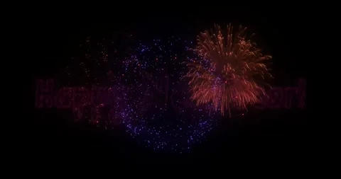 Fireworks Happy New Year Exploding Colorful Text Message Opener And Closer 스톡 동영상 244014857