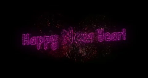 Fireworks Happy New Year Exploding Colorful Text Message Opener And Closer 스톡 동영상 244185784