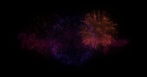 Fireworks Happy New Year Exploding Colorful Text Message Opener And Closer 스톡 동영상 244361364