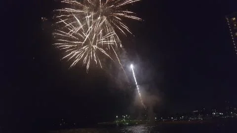 Fireworks in Honolulu Stock Photos