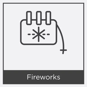 Fireworks icon isolated on white background Free Stock Illustration