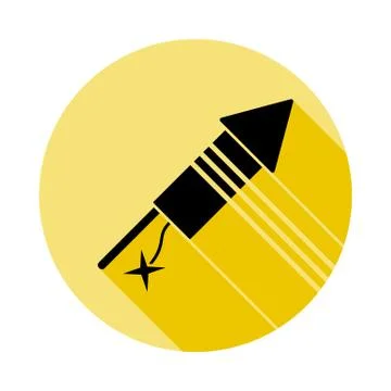 Fireworks icon in long shadow style Stock Illustration