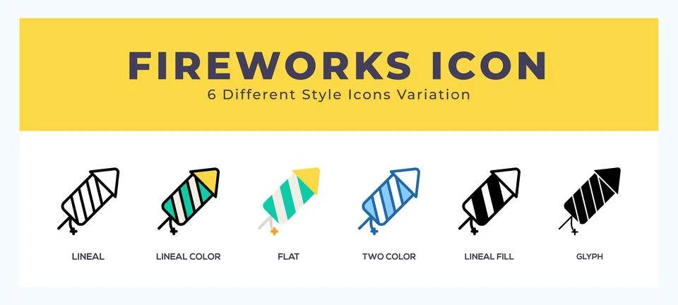 Fireworks icon set. Design elements for logo Stock Illustration
