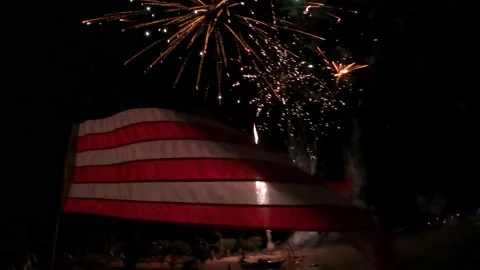 Fireworks at the island Stock Footage 157239923