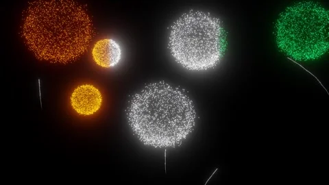 Fireworks of the Ivorian Flag (w/Matte) Stock Footage 290991351
