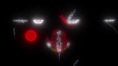 Fireworks of the Kenyan Flag (w/Matte) Stock Footage 277723369